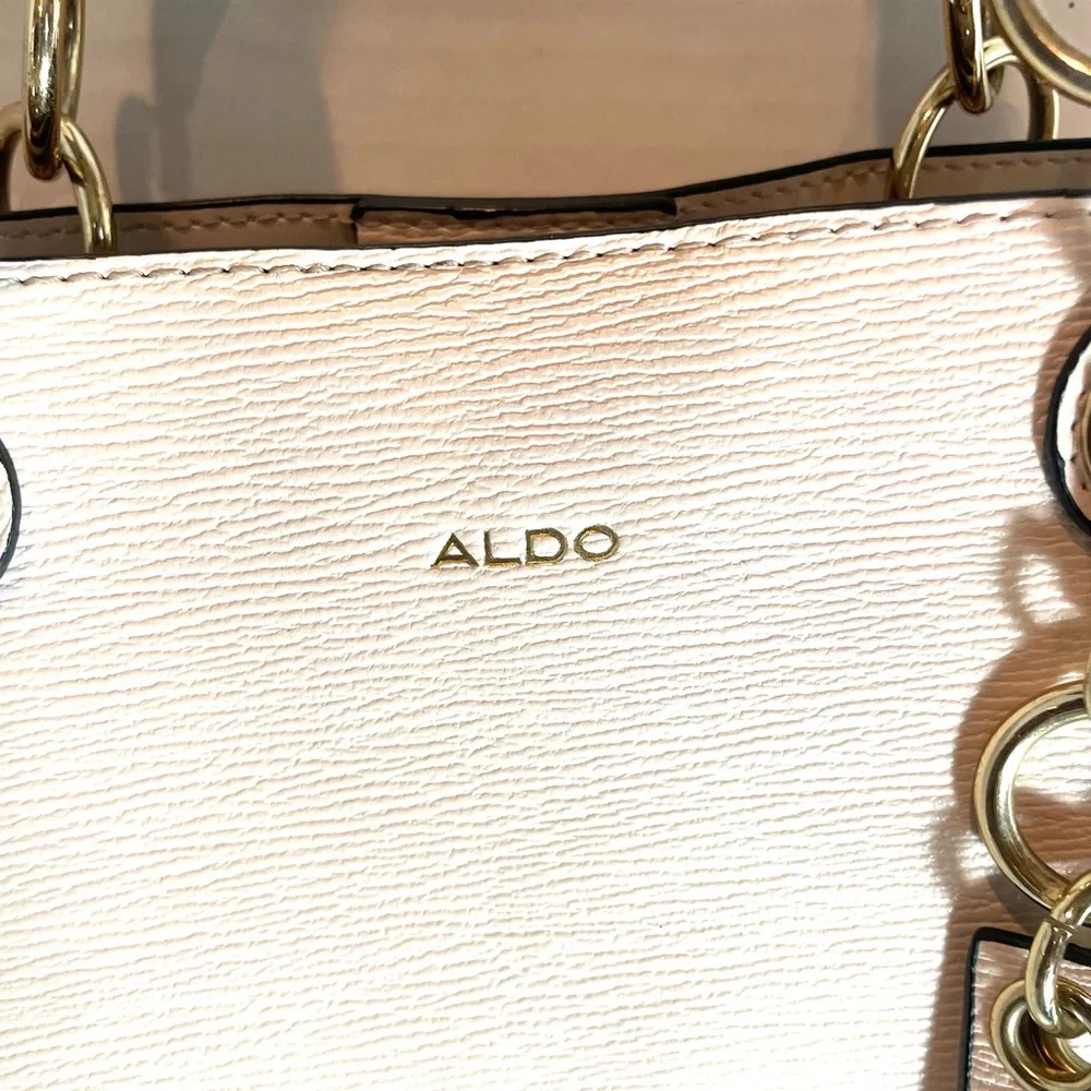 ALDO Cream Satchel with Gold Hardware and Charm - Picture 3 of 16